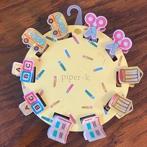 Piper Kids School-Themed Hair Clips - Yellow, Red, and Blue